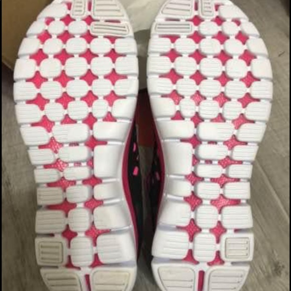 NIKE girls flex athletic shoes black/pink size 6 - Picture 4 of 8